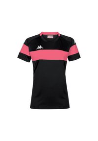 Damski jersey Kappa Dareta. Kolor: czarny, różowy, wielokolorowy. Materiał: jersey. Sport: fitness, piłka nożna