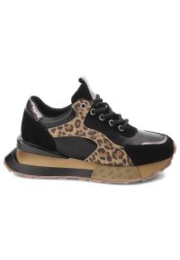 Czarne Sneakersy Artiker Modne Obuwie Damskie Panterka. Okazja: na co dzień. Kolor: czarny. Materiał: materiał. Wzór: motyw zwierzęcy. Styl: casual, klasyczny, elegancki #5