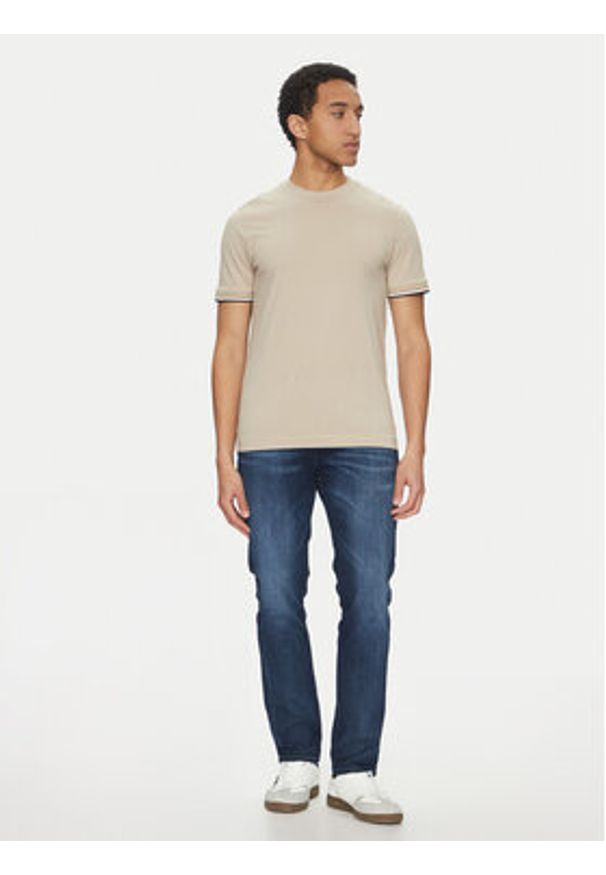 BOSS T-Shirt Thompson 04 50501097 Beżowy Regular Fit. Kolor: beżowy. Materiał: bawełna