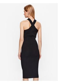 DKNY Sukienka dzianinowa P3DUAJ29 Czarny Slim Fit. Kolor: czarny. Materiał: wiskoza #2