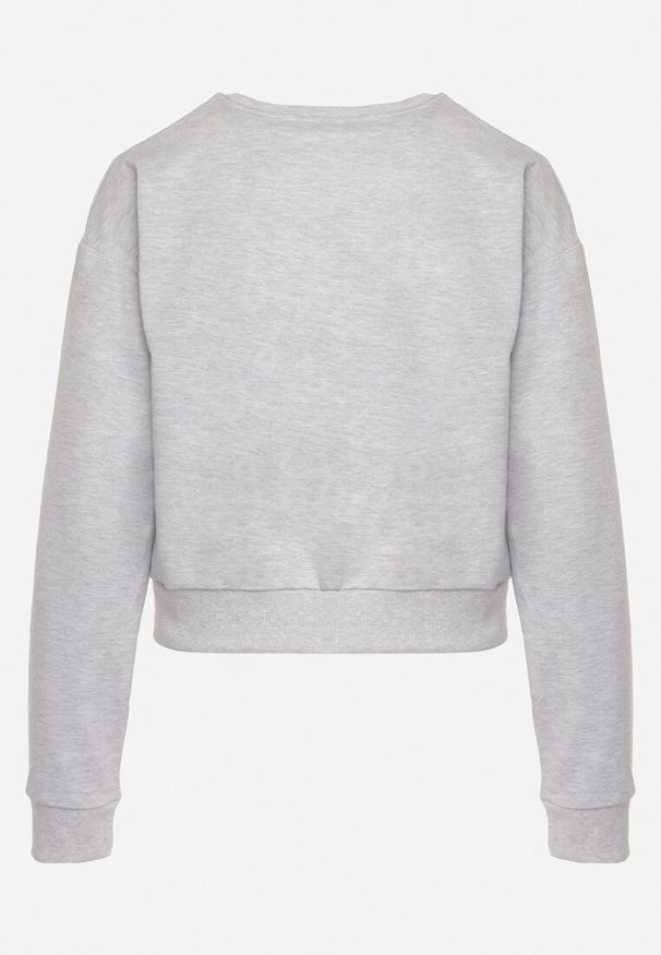 Born2be - Jasnoszara Bluza z Dodatkiem Bawełny Wykończona Ściągaczami Evilaya. Okazja: na co dzień. Kolor: szary. Materiał: bawełna. Długość rękawa: długi rękaw. Długość: długie. Styl: casual, sportowy