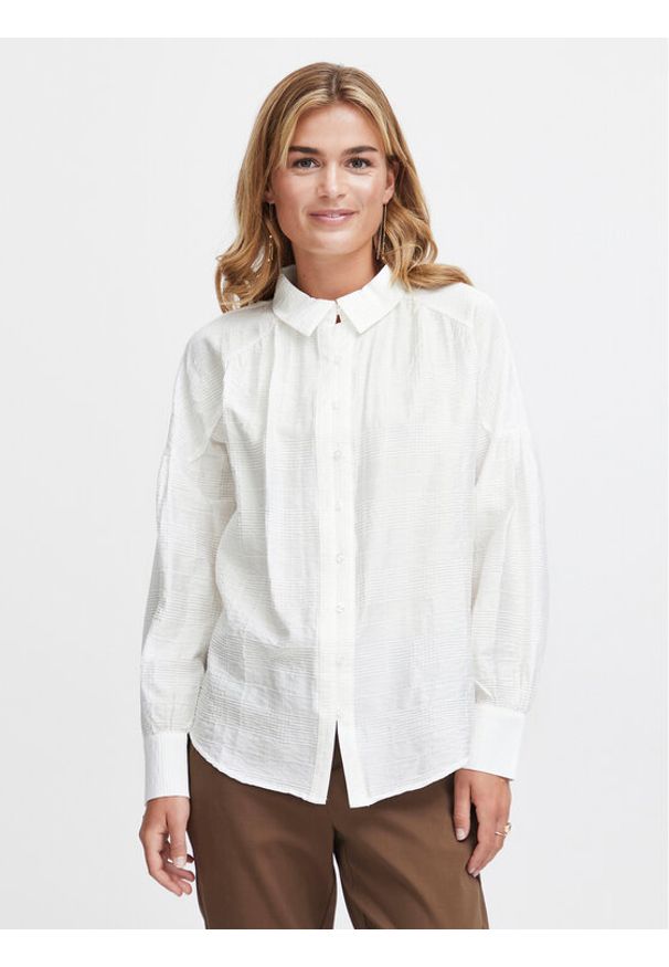 Fransa Koszula 20612828 Biały Relaxed Fit. Kolor: biały. Materiał: wiskoza