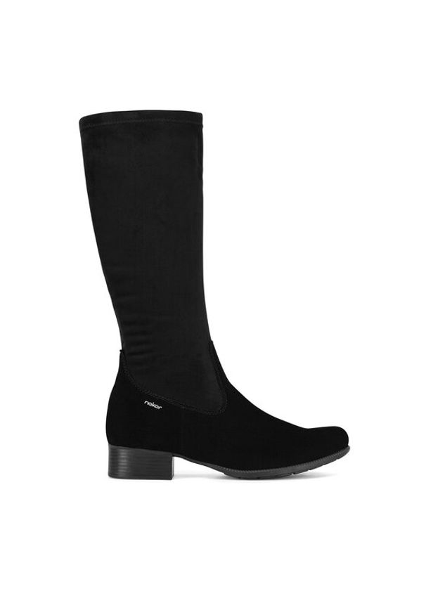 Rieker Kozaki 78654-00 Czarny. Kolor: czarny. Materiał: skóra, zamsz