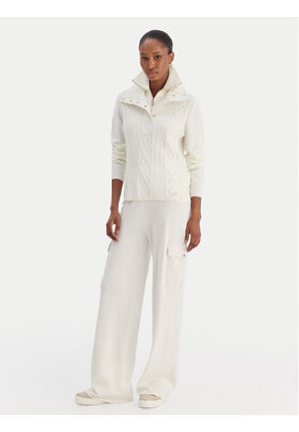 Liu Jo Spodnie materiałowe TF5041 MS75L Écru Regular Fit. Materiał: syntetyk