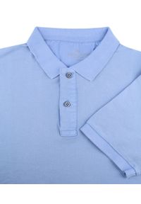 Koszulka Polo, Męska - Adriano Guinari - Zgaszony Błękit. Typ kołnierza: polo. Kolor: niebieski. Materiał: bawełna. Styl: klasyczny