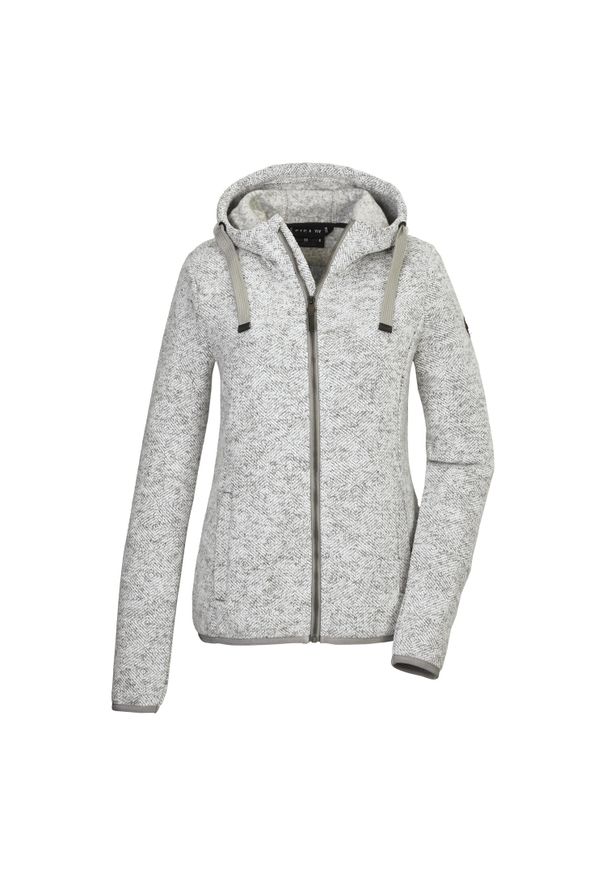 GIGA DX - Bluza dzianinowa z kapturem rozpinana na zamek damska Killtec GW 52 ecru. Typ kołnierza: kaptur. Kolor: biały. Materiał: dzianina. Sport: turystyka piesza