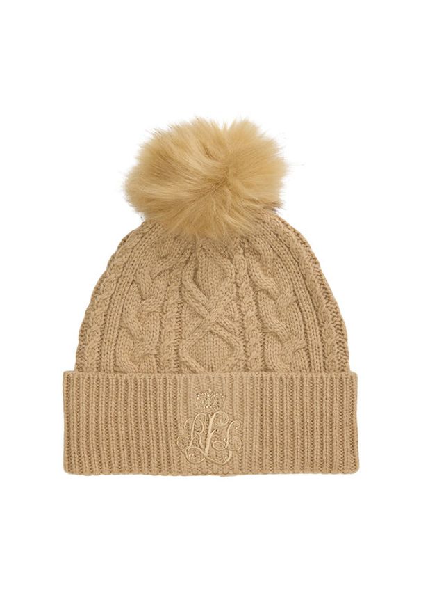 Lauren Ralph Lauren - LAUREN RALPH LAUREN Czapka 454P04466002 Beżowy. Kolor: beżowy. Materiał: materiał, poliester