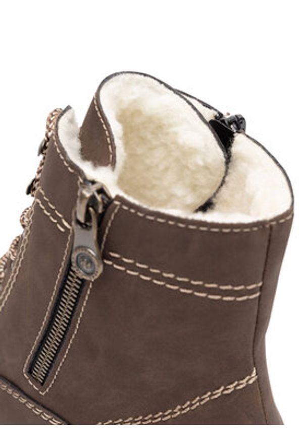 Rieker Botki Y9134-25 Brązowy. Kolor: brązowy. Materiał: materiał