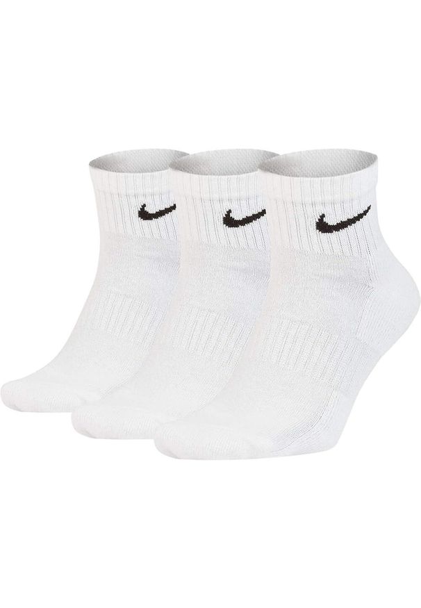 Nike - Męskie Skarpety Do Kostki Z Amortyzacją (zestaw 3 Sztuk). Kolor: biały. Sport: turystyka piesza