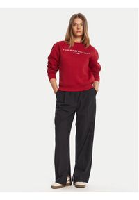 TOMMY HILFIGER - Tommy Hilfiger Bluza WW0WW39791 Czerwony Relaxed Fit. Kolor: czerwony. Materiał: bawełna