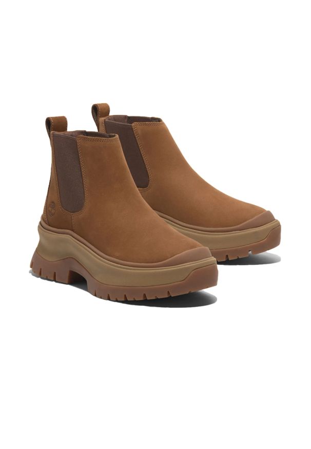 Timberland Roxie Lane MID CHELSEA BOOT RUST NUBUCK Sztyblety damskie. Kolor: brązowy. Materiał: nubuk