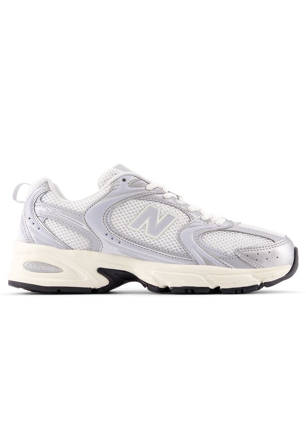 Buty unisex New Balance U530SEA – srebrne. Kolor: srebrny. Materiał: materiał, syntetyk. Szerokość cholewki: normalna. Sezon: lato. Sport: turystyka piesza