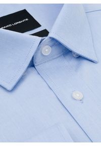 Pako Lorente - PAKO LORENTE - Niebieska koszula męska. Kolor: niebieski, oliwkowy. Materiał: bawełna, elastan. Długość rękawa: długi rękaw. Długość: długie. Sezon: jesień #6