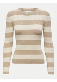 JDY Sweter Plum 15277223 Beżowy Regular Fit. Kolor: beżowy. Materiał: wiskoza #5