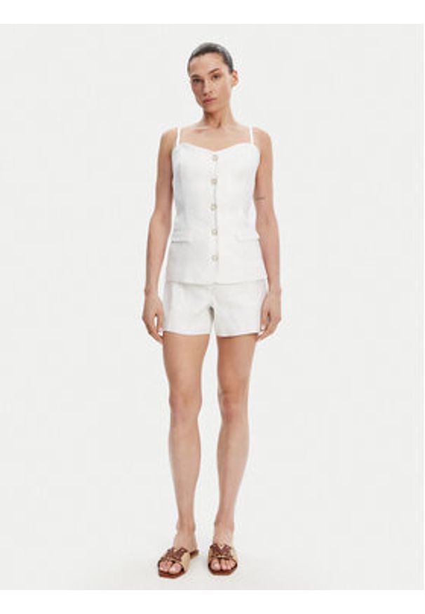 Guess Top W5GH0L WH5L2 Biały Regular Fit. Kolor: biały