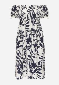 Born2be - Niebieska Wiskozowa Sukienka Hiszpanka w Kwiatowy Wzór Berinira. Okazja: na co dzień. Typ kołnierza: dekolt hiszpanka. Kolor: niebieski. Materiał: wiskoza. Wzór: kwiaty. Sezon: lato. Typ sukienki: z odkrytymi ramionami, proste. Styl: casual, elegancki #7