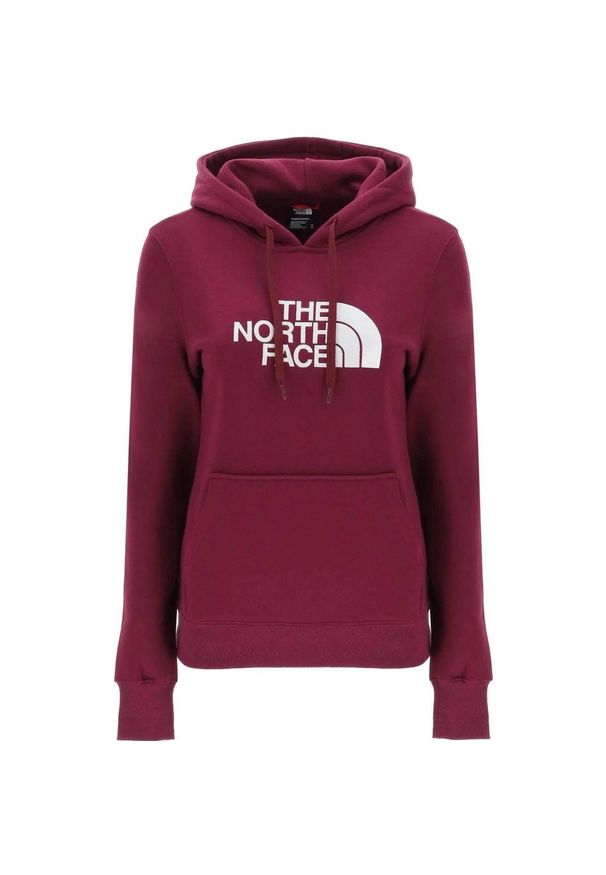 Bluza damska The North Face Drew Peak z kapturem. Typ kołnierza: kaptur. Kolor: czerwony. Wzór: haft. Sport: turystyka piesza