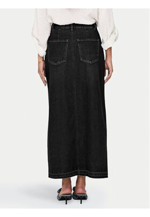 JDY Spódnica jeansowa Bella 15317441 Czarny Regular Fit. Kolor: czarny. Materiał: bawełna