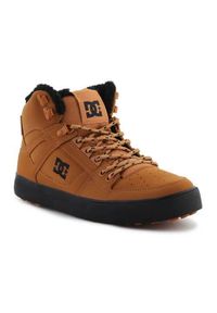 DC Shoes - Buty do chodzenia męskie DC Pure High-top. Kolor: brązowy. Materiał: skóra, materiał. Szerokość cholewki: normalna