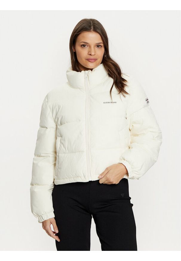 Guess Jeans Kurtka zimowa W4BL20 WGII2 Écru Regular Fit. Materiał: syntetyk. Sezon: zima
