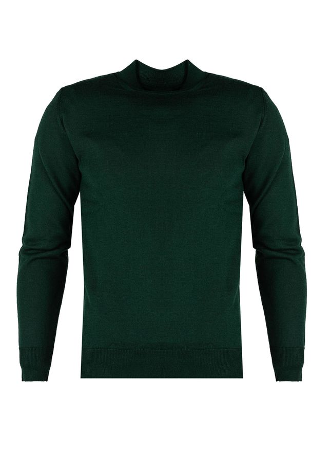 Takeshy Kurosawa Sweter | 83476 | Maglia Lupetto Calato Lana | Mężczyzna | Zielony. Okazja: na co dzień. Kolor: zielony. Materiał: wełna, akryl. Styl: casual