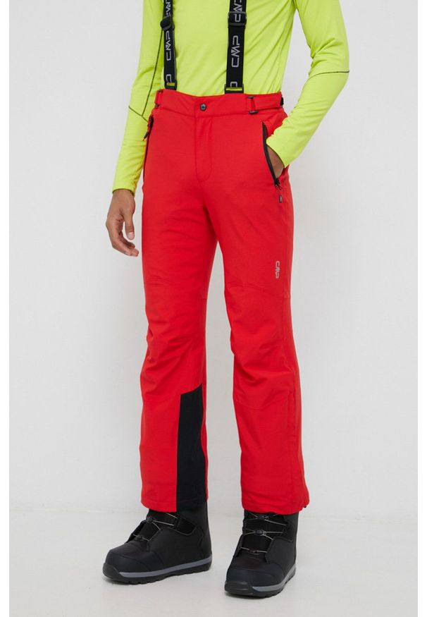 CMP Spodnie męskie kolor czerwony. Kolor: czerwony. Materiał: tkanina, syntetyk, włókno. Wzór: gładki