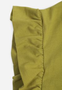 Renee - Ciemnozielona Trapezowa Sukienka z Elastycznej Bawełny z Falbankami Przy Ramionach Aleradia. Typ kołnierza: kołnierz z falbankami. Kolor: zielony. Materiał: bawełna. Długość rękawa: krótki rękaw. Wzór: aplikacja. Sezon: lato. Typ sukienki: trapezowe. Długość: mini #3