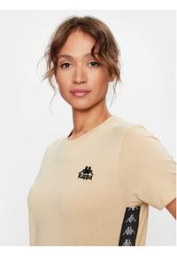 Kappa T-Shirt 313021 Beżowy Relaxed Fit. Kolor: beżowy. Materiał: bawełna