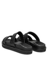 Calvin Klein Jeans Klapki Flat Molded Doublebar Sandal Lth YM0YM01226 Czarny. Kolor: czarny. Materiał: skóra