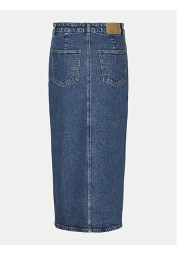 Vero Moda Spódnica jeansowa Veri 10295731 Niebieski Regular Fit. Kolor: niebieski. Materiał: bawełna