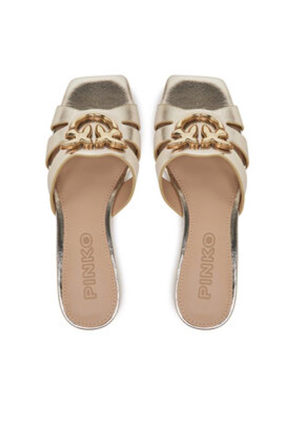 Pinko - PINKO Klapki Marli 09 SD0313P049 Złoty. Kolor: złoty. Materiał: skóra