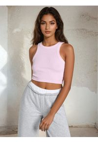 Sinsay - Crop top - różowy. Kolor: różowy