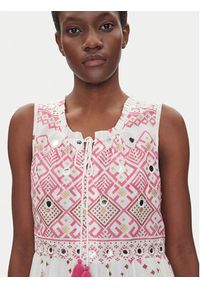 Iconique Sukienka letnia IC25-036 Biały Regular Fit. Kolor: biały. Materiał: bawełna. Sezon: lato #2