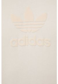 adidas Originals bluza bawełniana HK2794 męska kolor beżowy z aplikacją. Kolor: beżowy. Materiał: bawełna. Wzór: aplikacja #4