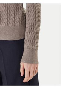TOMMY HILFIGER - Tommy Hilfiger Sweter Fine WW0WW44993 Beżowy Regular Fit. Kolor: beżowy. Materiał: bawełna #5