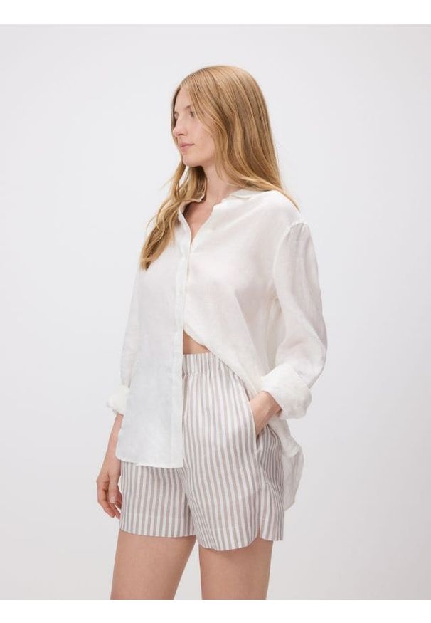 Reserved - Lniane szorty - wielobarwny. Materiał: len