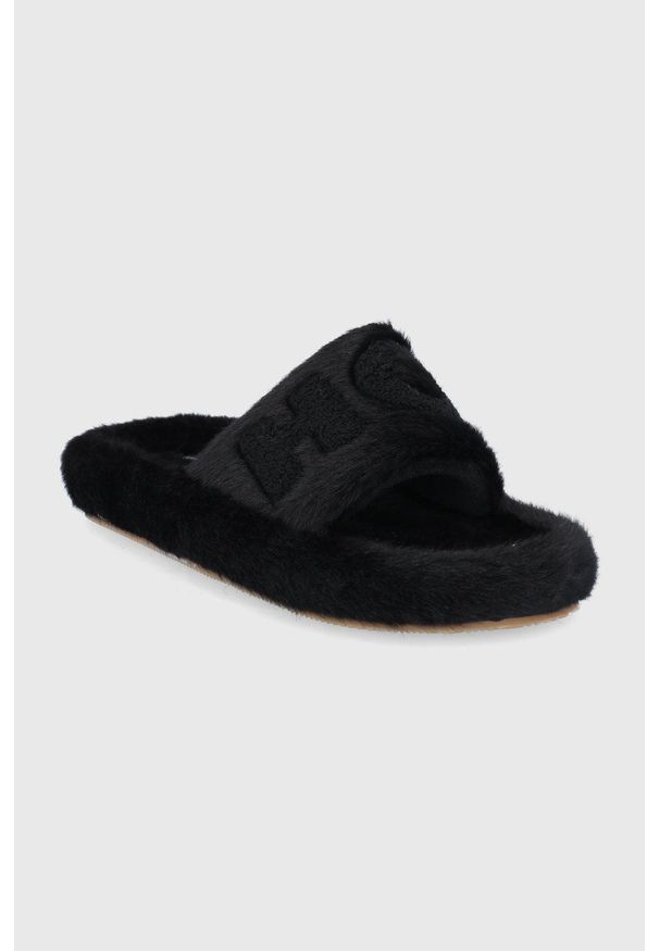 Flip*Flop Kapcie kolor czarny. Kolor: czarny. Materiał: materiał. Wzór: gładki