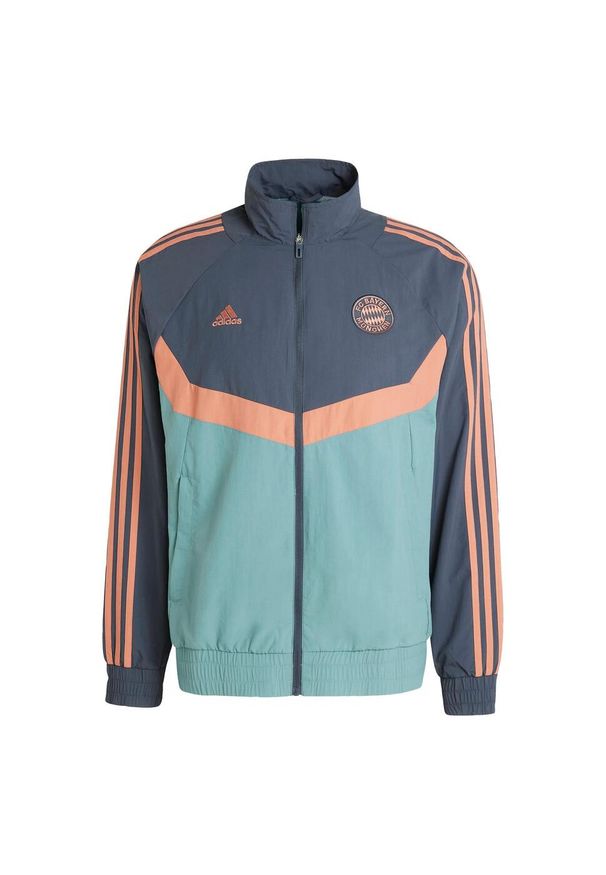 Adidas - Bluza dresowa FC Bayern Seasonal. Kolor: szary. Materiał: dresówka. Sport: piłka nożna
