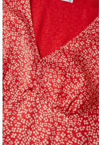 mango - Mango sukienka Portofin kolor czerwony mini rozkloszowana. Kolor: czerwony. Materiał: włókno. Długość rękawa: długi rękaw. Typ sukienki: rozkloszowane. Długość: mini #2