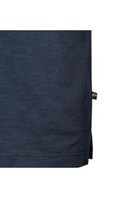 Granatowy Męski T-Shirt, Dekolt z Guzikami - Pako Jeans. Okazja: na co dzień. Kolor: niebieski. Materiał: bawełna. Styl: casual #3