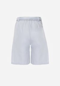 Renee - Niebieskie Szorty Bermudy Eleganckie z Paskiem High Waist Rhodissa. Okazja: na co dzień. Stan: podwyższony. Kolor: niebieski. Materiał: materiał. Styl: elegancki #2