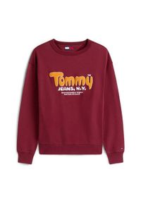 TOMMY HILFIGER - Bluza polarowa TOMMY JEANS TJM RLX BOUCLE FNT PLY C Bordeaux. Kolor: czerwony. Materiał: polar, jeans #2