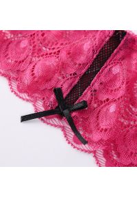 Intica - Stringi koronkowe z kokardkami eleganckie Destini. Kolor: różowy. Materiał: koronka. Wzór: koronka #5