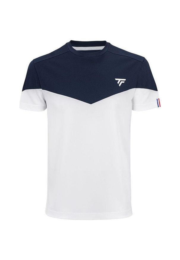 TECNIFIBRE - Koszulka tenisowa męska z krótkim rękawem Tecnifibre PERF TEE. Kolor: biały, wielokolorowy, niebieski. Długość rękawa: krótki rękaw. Długość: krótkie. Sport: tenis