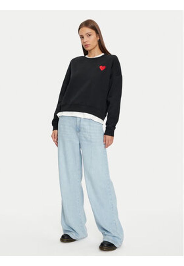 Vero Moda Bluza Maly 10329164 Czarny Oversize. Kolor: czarny. Materiał: bawełna, syntetyk