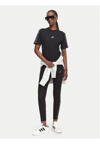 Adidas - adidas Legginsy Seasonal Essentials Print 3-Stripes KS7984 Czarny Slim Fit. Kolor: czarny. Materiał: bawełna. Wzór: nadruk #5