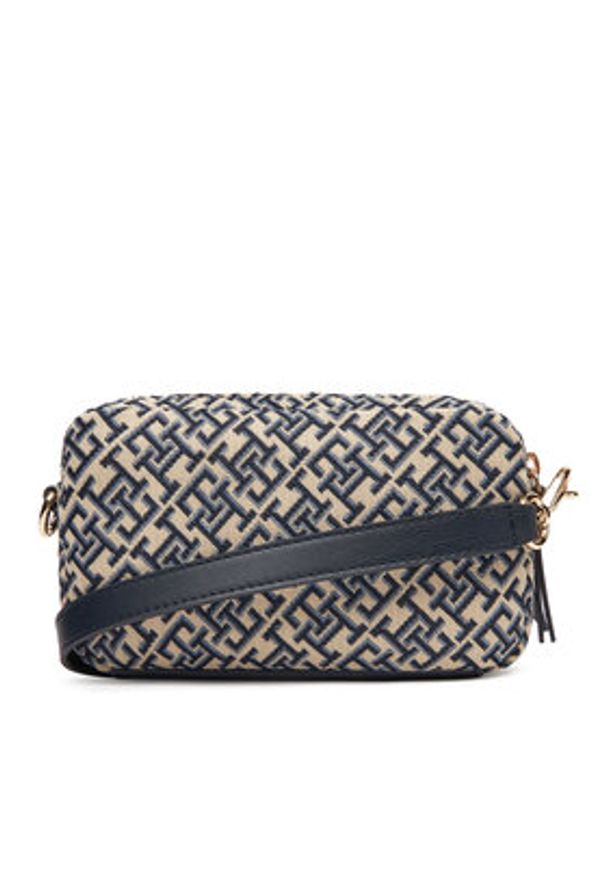 TOMMY HILFIGER - Tommy Hilfiger Torebka Th Jacquard Camera Bag AW0AW17443 Granatowy. Kolor: niebieski