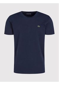 Lacoste T-Shirt TH7618 Granatowy Regular Fit. Kolor: niebieski. Materiał: syntetyk, bawełna #5