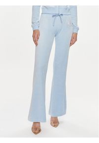 Juicy Couture Spodnie dresowe Heritage Dog JCBBJ223814 Błękitny Slim Fit. Kolor: niebieski. Materiał: welur