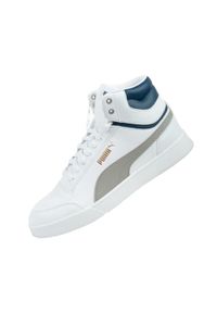 Puma - Damskie Buty Sportowe Shuffle Ze Skóry Ekologicznej O Średnim Kroju. Kolor: biały. Materiał: skóra ekologiczna. Styl: sportowy